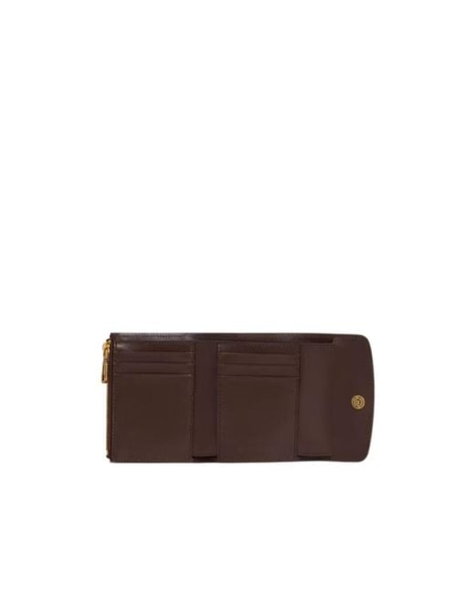 Etro Brown Arnica Tri-Fold Paisley-Print Wallet