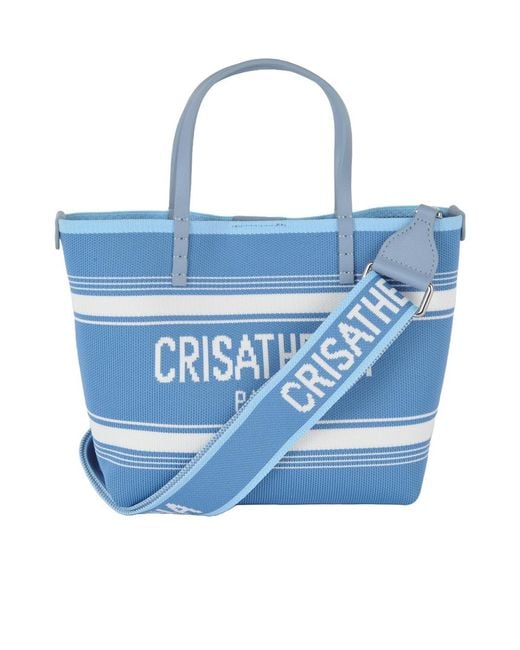 Crisathena Blue Small Handle Shoulder Bag