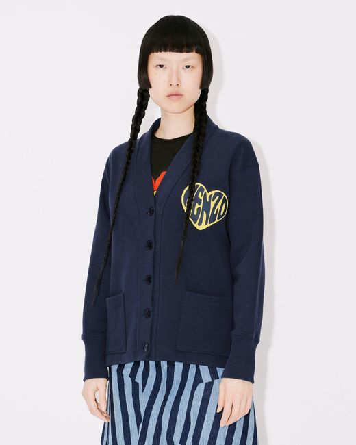 KENZO Blue Heart' Cardigan Sweatshirt