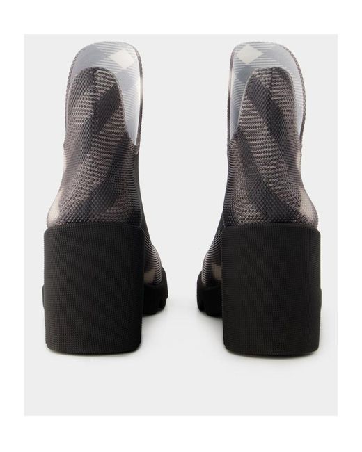 Burberry Brown Marsh Check-Pattern Slip-On Boots