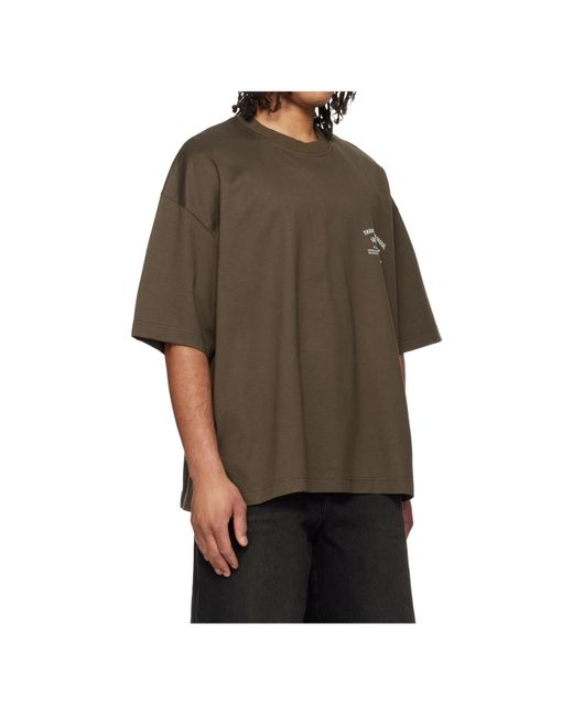 Wooyoungmi Green Letter Pattern T-Shirt for men