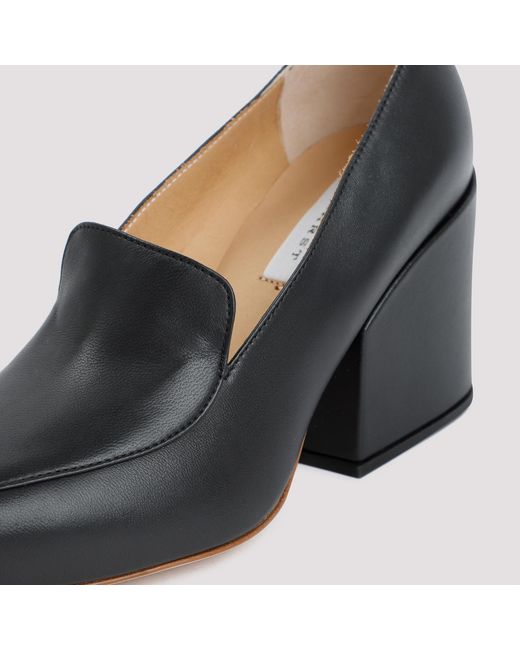 Gabriela Hearst Black Block-Heel Pointed-Toe Leather Pumps