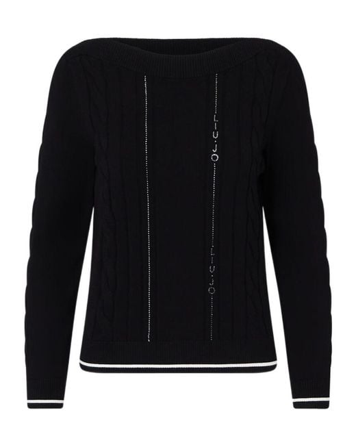 Liu Jo Black Color-Contrast Trim Sweater