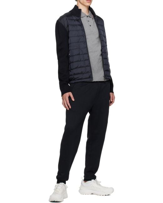 Moncler Gray Long Sleeve Polo Shirt for men