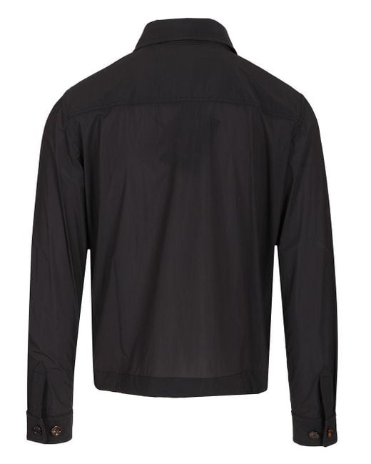 Moorer Black Shirt Jacket With Pockets for men