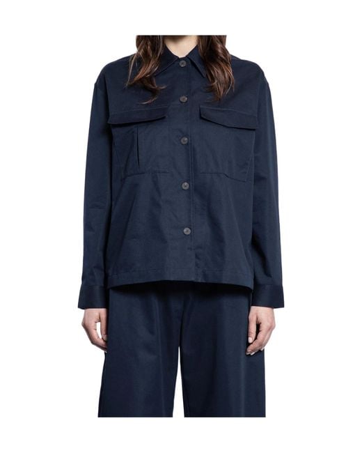 Studio Nicholson Blue Lapel Casual Jacket