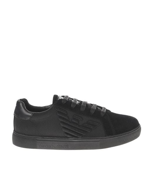 Emporio Armani Black Tie Low Upper Board Shoes for men