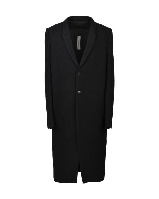 Rick Owens Black Concordian Single-Breasted Tailored Coat for men