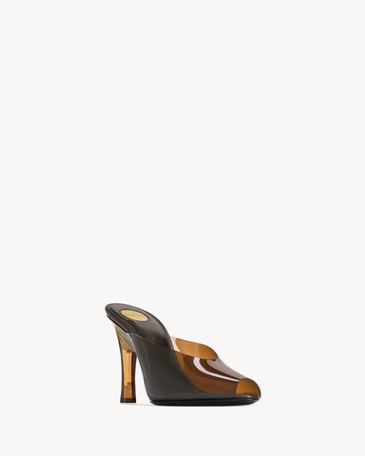 Saint Laurent Brown Sabrina Heeled Mules