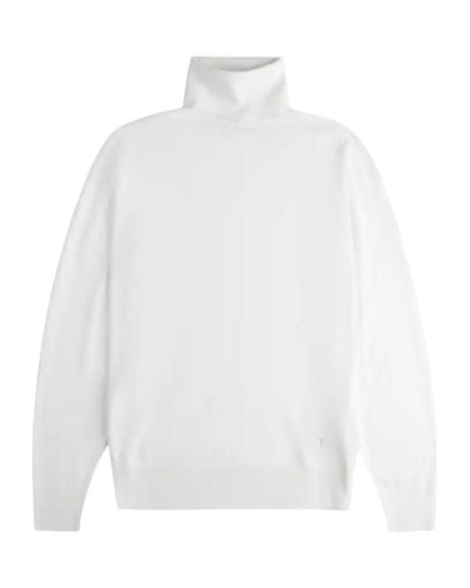 Tod's White Long-Sleeved Sweater for men
