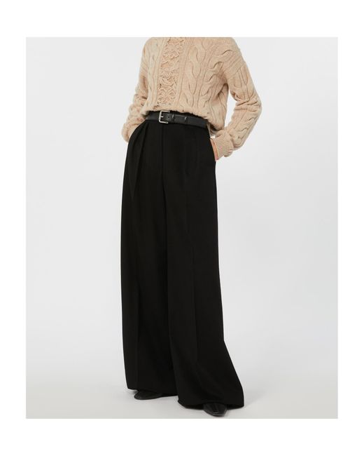 Max Mara Black Flared Camel Trousers