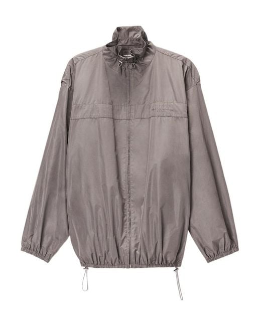 Alexander Wang Brown Gathered Neck Oversized Track Jacket
