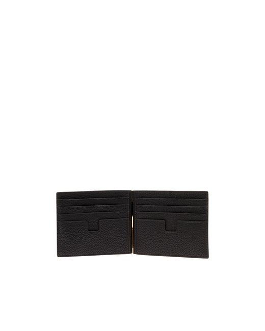 Tom Ford Black T Line Money Clip Wallet for men