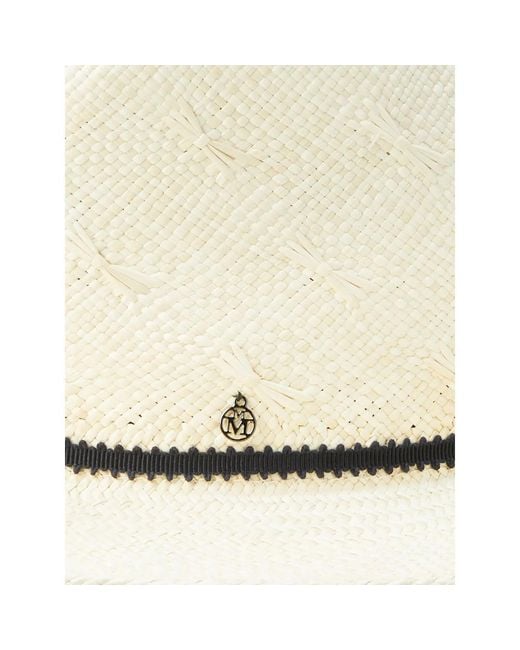 Maison Michel White Mimi Ribbon-Detailed Hat