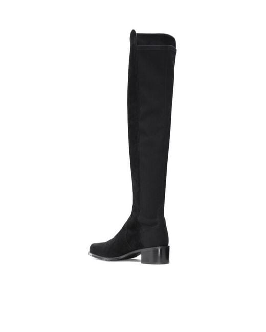 Stuart Weitzman Black Thick-Heeled Knee-High Boots