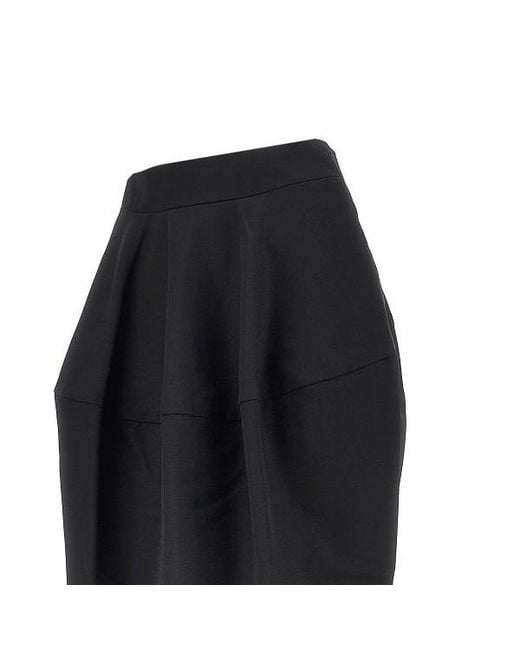 Jacquemus Black Solid Color Midi Skirt