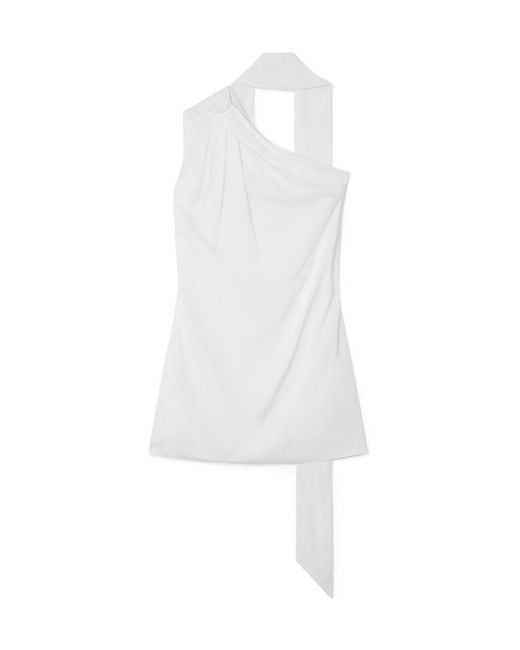 Stella McCartney White Scarf Detailed One-Shoulder Top