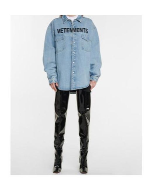 Vetements Black Boomerang Over-The-Knee Boots
