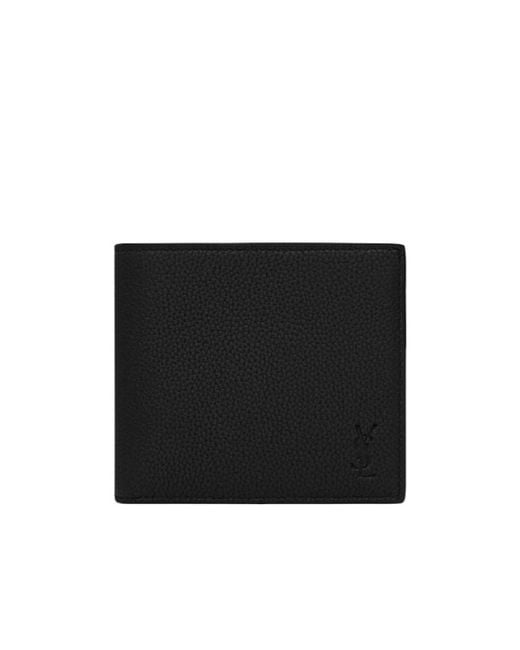 Saint Laurent Black Cassandre Shadow East/West Wallet With Coin Purse for men
