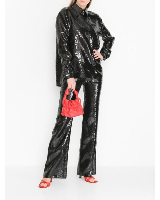 Alberta Ferretti Black Sequinned Shirt