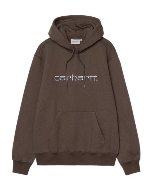 Carhartt Brown Logo Loose Fit Hoodie for men