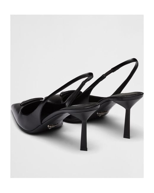 Prada Black Pointed-Toe Slingback Pumps