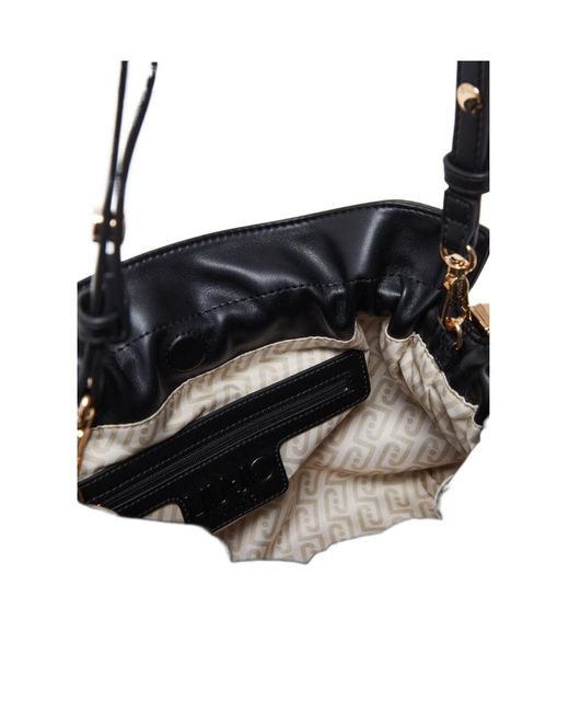 Liu Jo Black Logo Drawstring Shoulder Bag