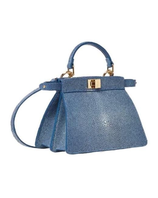 Fendi Blue Peekaboo Iseeu Petite Light Stingray Bag