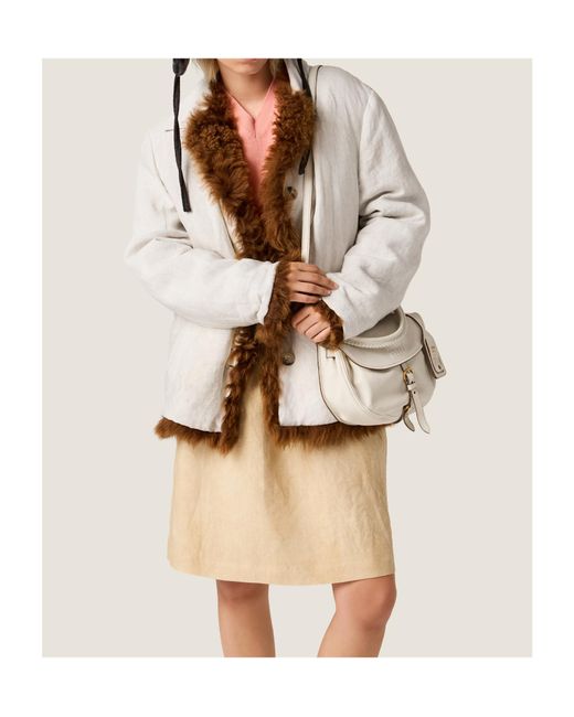 Miu Miu Natural Linen Skirt