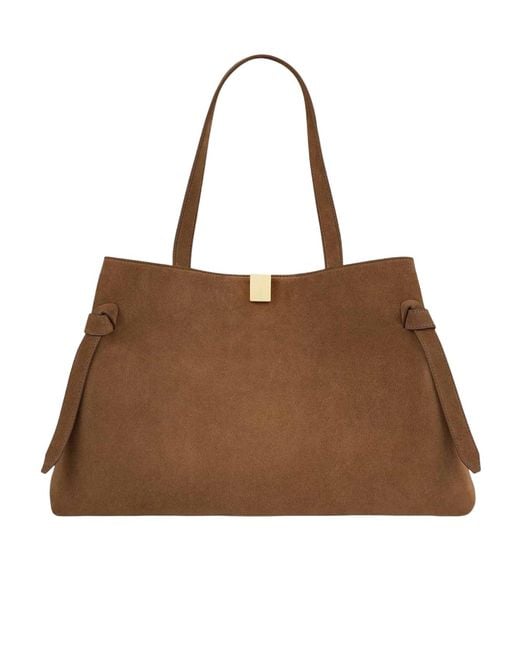 Yuzefi Brown Maxi Gyoza Tote Bag