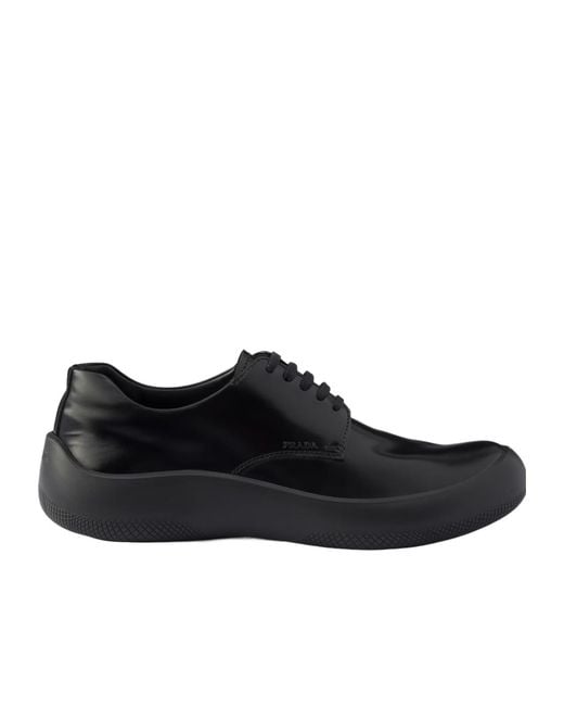 Prada Black Lace-Up Sneakers for men