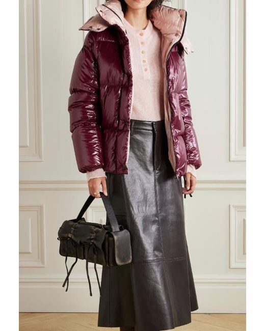 Moncler Purple Parana Hooded Short Down Jacket