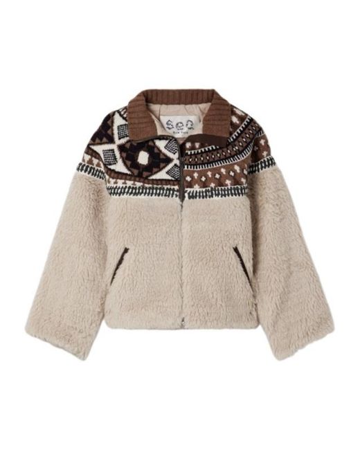 Sea Brown Fair Isle Merino Wool Jacket