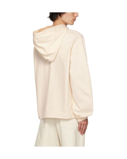 Jil Sander Natural Pull Rope Hooded Sweater for men