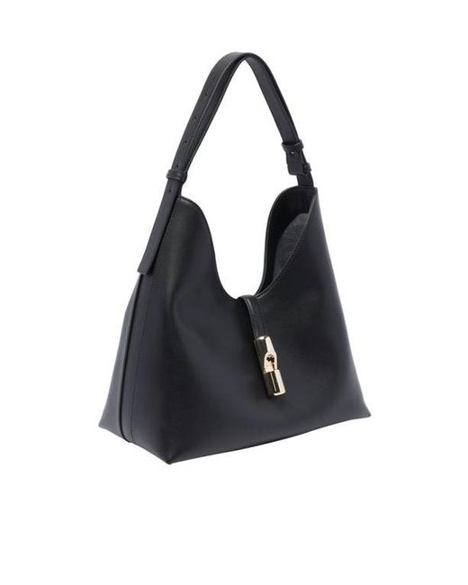 Furla Black Goccia Medium Hobo Bag