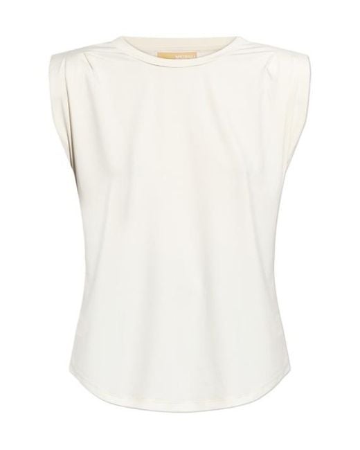MICHAEL Michael Kors White Crew Neck Sleeveless Top