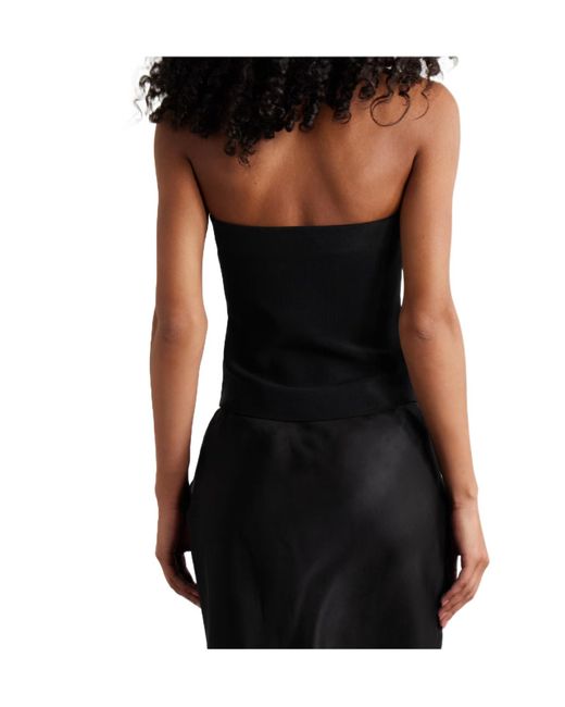 Jonathan Simkhai Black Shawn Strapless Recycled Knitted Bustier Top