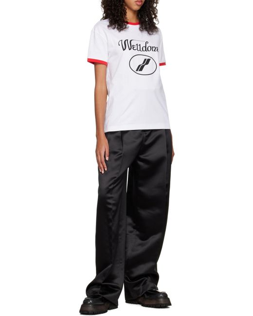 we11done White Logo-Print Crew-Neck T-Shirt for men