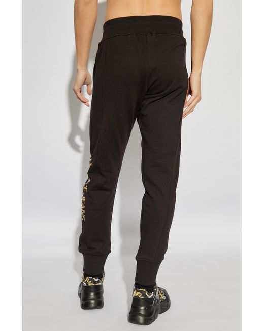 Versace Jeans Black Couture Logo Jogger Pants for men
