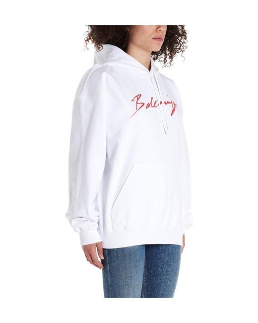 Balenciaga White Back Pulled Hoodie