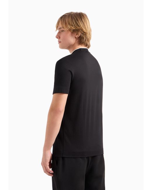 Emporio Armani Black Logo-Rubberised Crewneck T-Shirt for men