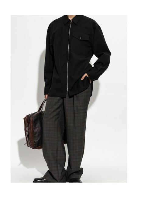 Dries Van Noten Black Long-Sleeved Shirt for men