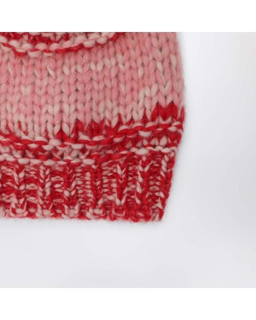 Roberto Collina Red Chunky Knit Hat