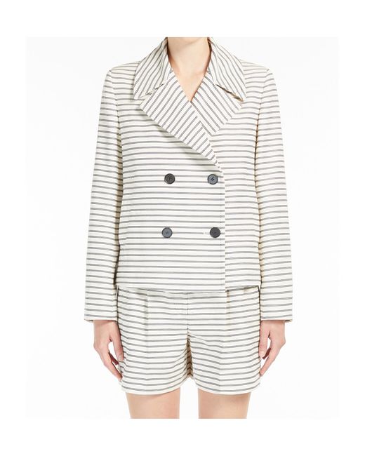 Max Mara White Studio Assuan Striped Double-Breasted Jacket