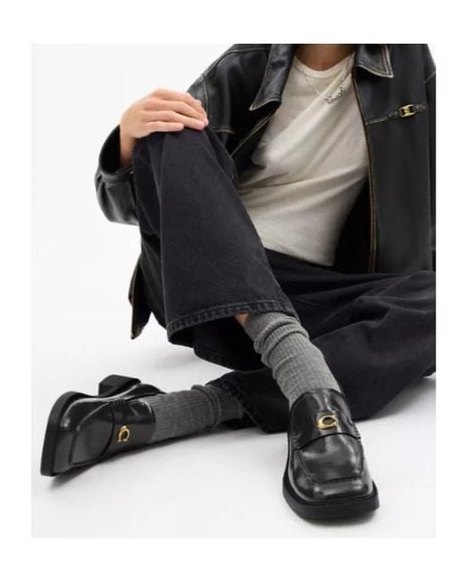 COACH Black Penny Loafer