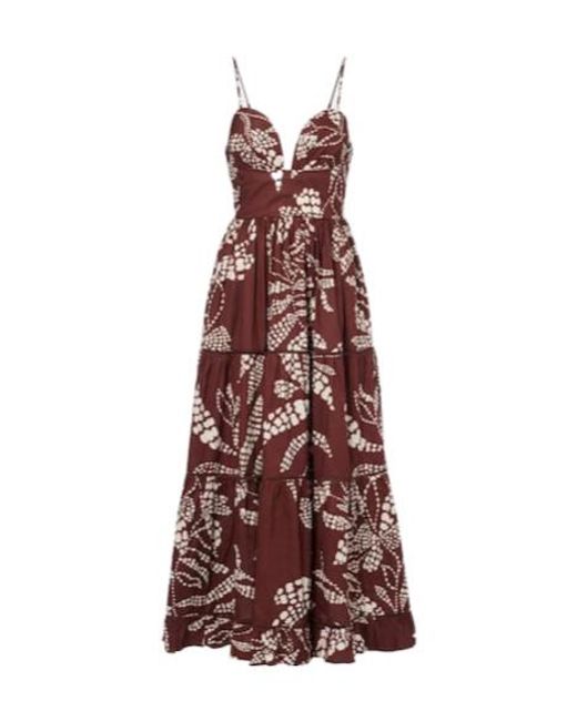 Poupette Purple Milena Printed Tiered Maxi Dress