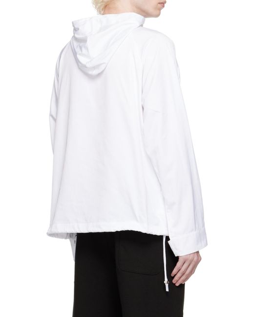 KENZO White Logo Printed Drawstring Hoodie for men