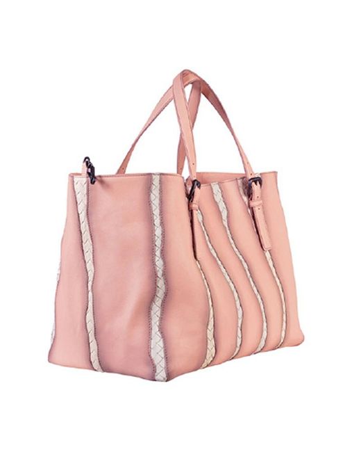 Bottega Veneta Pink Logo Handbag