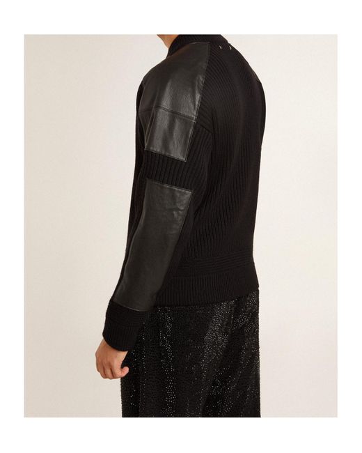 Golden Goose Deluxe Brand Black Panelled Zipped Cardigan for men