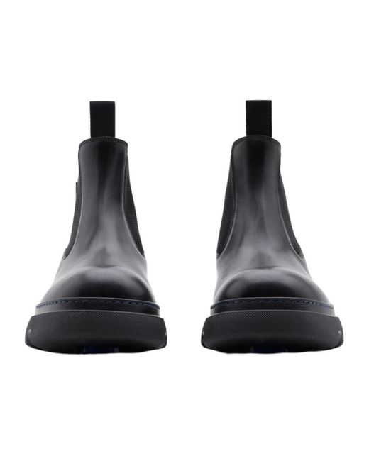 Burberry Black Creeper Round-Toe Ankle Boots for men